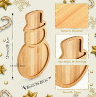 Ensemble de plateaux en bois faits à la main pour Noël, plateaux de service décoratifs modernes pour la table des fêtes