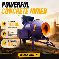 Pompe à béton haute performance Spark 1000L double alimentation (Diesel/Électrique) pour projets de construction (capacité 30m³/h)