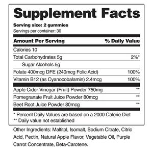 Gomitas Veganas Sin Azúcar para un Vientre Plano, con Vinagre de Sidra de Manzana, Vitaminas, <span class=keywords><strong>Detox</strong></span>, Keto, Suplemento para la Salud Intestinal - Product Image 6