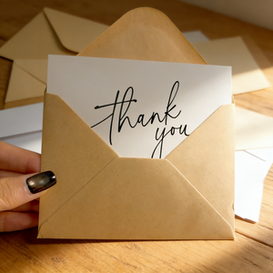 Juego de Sobres para Tarjetas de Agradecimiento Personalizadas, Tarjetas de Felicitación con Estilo Escrito a Mano para Apreciación de Clientes Comerciales - Product Image 1