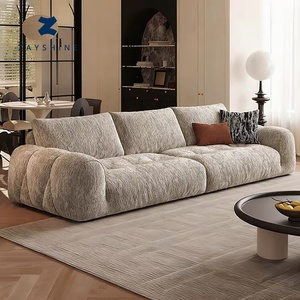 Divano Moderno di Lusso Zayshine in Velluto a 3 Posti, Set Modulare a Forma di I per Soggiorno, Stile Villa in Cashmere, Semplicità e Relax - Product Image 1