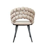 Chaise de salle à manger Yaweijia YWJ en velours, design nordique moderne, confortable, avec dossier demi-cercle, mobilier de maison