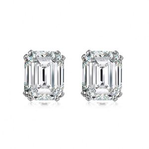 Dylam Jewelry Factory Supplier 925 Sterling <b>Silver</b> Pagoda Cut 4.0ct D VVS1 Moissanite <b>Stud</b> <b>Earrings</b> for Women Dress up - Product Image 1