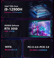 13th Gen Inter i9 13900H i7 13700H NUC Mini PC Gaming RTX3050Ti 8G Win11 Gaming Computadora de escritorio PCIE4.0 DDR4 Max 64GB Wifi6