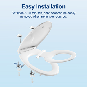 Siège de toilette ovale confortable à fermeture douce avec charnières réglables et frein anti-chute pour salle de bain - Product Image 3