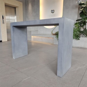 Grande table basse d'extérieur en béton GRC durable, mobilier en plastique renforcé pour jardin, cuisine, hôtel et hall - Product Image 3