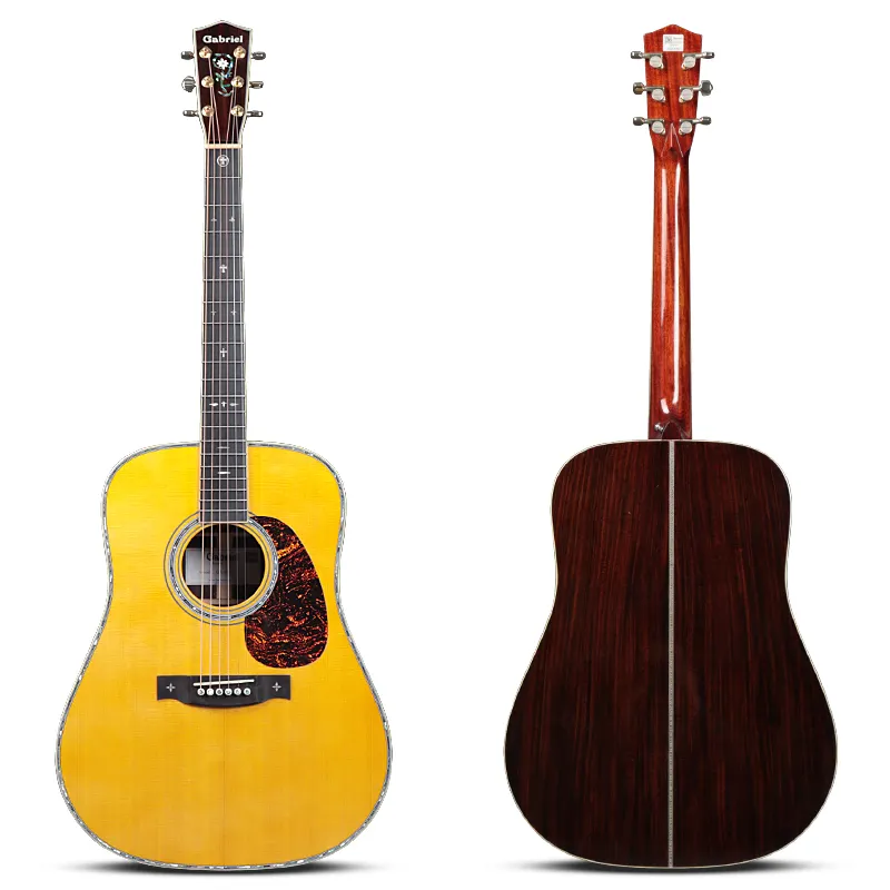 Gabriel guitar factory direct wholesale manufacturers oem 41 inch spruce all solid acoustic guitar for guitar beginners learning