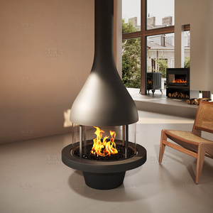 Forno Chiuso 360 °   Caminetto Elettrico Sospeso <span class=keywords><strong>da</strong></span> Soffitto in Vetro Trasparente a Rotazione Libera, Elegante per Interni Domestici, 900mm - Product Image 5