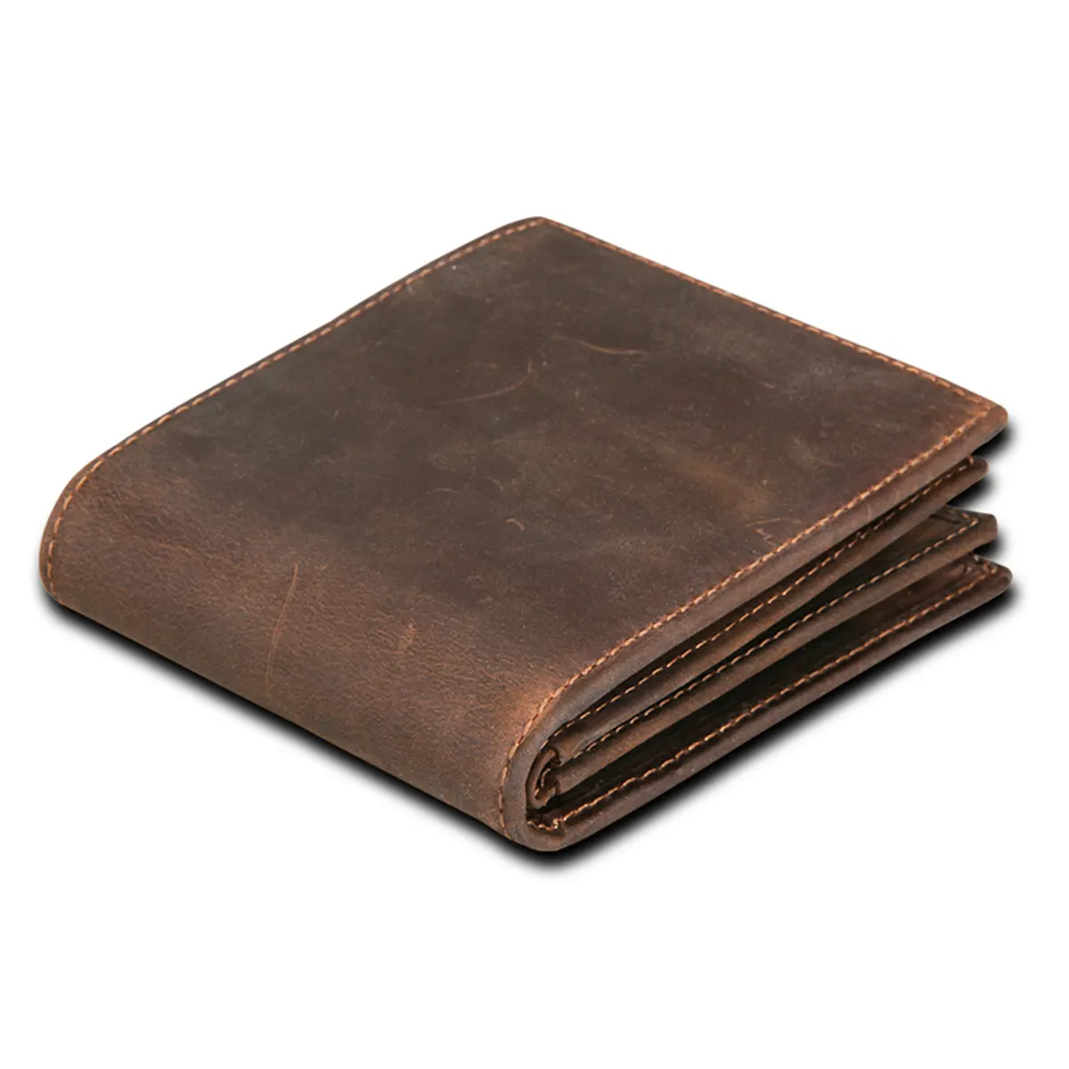 Gu Rfid Blocking Heren Olie Wax Huid Portemonnee Man Vintage Koe Echt Lederen Portemonnee Mannelijke Handgemaakte Billfold Munt Portemonnee Korte Portemonnee