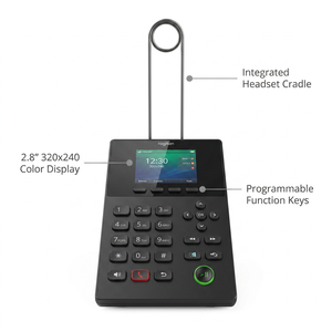 โทรศัพท์ IP หน้าจอสี 2.8 นิ้ว พร้อมที่วางหูฟัง โทรศัพท์ <span class=keywords><strong>VoIP</strong></span> สำหรับธุรกิจ โทรศัพท์ตั้งโต๊ะสำหรับสำนักงาน สำหรับศูนย์บริการลูกค้า พร้อมอะแดปเตอร์ - Product Image 3