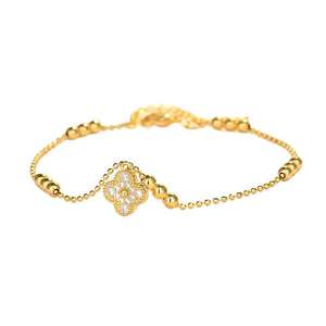 Women's Lightweight Luxury Genuine <b>Cute</b> Adjustable Clasp Design Zircon Flower Full Diamond Fine Charm <b>Bracelet</b> - Product Image 6