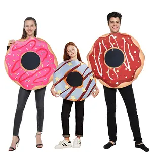 Sweet Donut Cosplay Lustiges Essen Halloween-Kostüm für erwachsene Frauen Weihnachten Donut Kostüm Kinder Familie Outfits