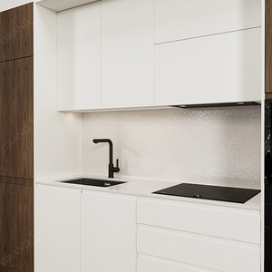 Mobili da <span class=keywords><strong>Cucina</strong></span> in Legno Massello Stile Shaker Semplice ed Economico, Base Bianca, Assemblaggio Completo, Personalizzazione Disponibile - Product Image 4