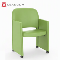 Chaise d'auditorium pliable et flexible Leadcom L-M06, chaise de conférence rembourrée à roulettes, portable, pour salle de conférence scolaire