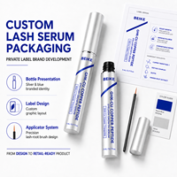 Sérum de croissance des cils BEIKE OEM/OEM GHK-Cu, emballage personnalisé, marque privée, sérum pour cils à base de peptide de cuivre bleu, marque cosmétique