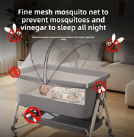 Berceau portable en tissu peluche pour bébé, lit pliant multifonctionnel pour chevet, lit de voyage réglable en hauteur, sac en maille respirante