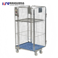 Cage à roulettes pliable industrielle logistique galvanisée à 4 côtés, emboîtable, en fil métallique