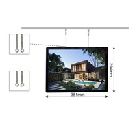6 x Cadres d'affichage verticaux recto-verso A3, boîtes lumineuses suspendues pour vitrine, idéales pour les agences immobilières