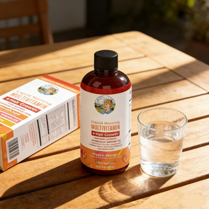 Multivitamínico Líquido Matutino para Mujeres, Crecimiento del Cabello, Reduce las Arrugas y las Líneas Finas, Sabor Melocotón y Mango - Product Image 2