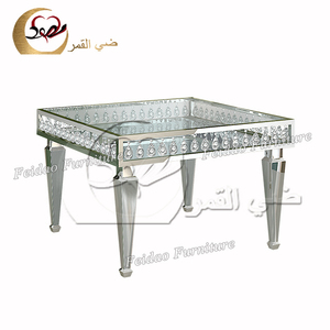 European Style Rectangular <b>Mirrored</b> Dining <b>Table</b> With Gold Frame And Tempered Glass Top For Home Dining Room Furniture - Product Image 6