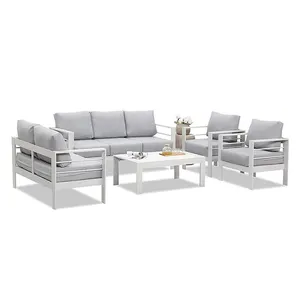 YASN Modern Outdoor Furniture Aluminum Sofa Set Garden Furniture Sofa White