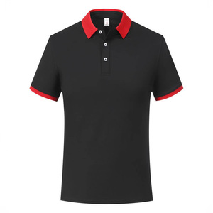 Polo Rojo de Algodón con Ribete en Contraste, Manga Corta, Unisex, para Uso Diario - Product Image 3