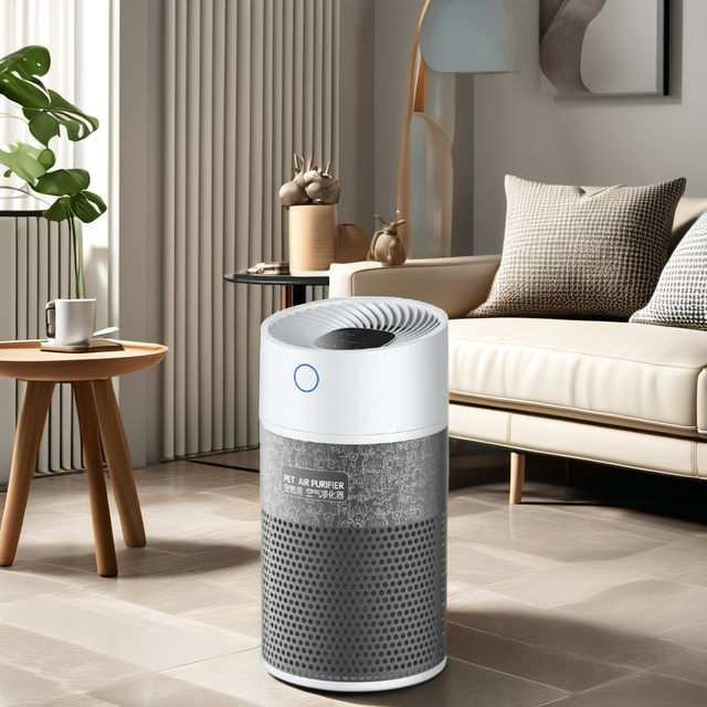 Portable Desktop Electric Pet Air Purifier H13 HEPA Air Cleaner with Active Carbon Sponge Filter Aromatherapy Battery Operated