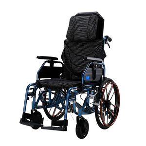 รถเข็นวีลแชร์แบบแมนนวล อลูมิเนียมอัลลอยด์ น้ำหนักเบา พับได้ ปรับเอนได้ สำหรับผู้สูงอายุเดินทาง - Product Image 3