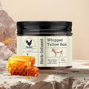 OEM Natural Honey Talg Cream Frische feuchtigkeit spendende geschlagene Gesichts balsam Honig butter creme Bio-Gras Fed Beef Talg Großhandel - Product Image 1