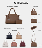 Set Tas Tangan Mini Boston Chrisbella 2026, Tas PU Kompak dengan Dompet Senada untuk Wanita, Cocok untuk Perjalanan Sehari-hari & Liburan Akhir Pekan