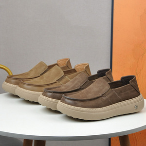 Mocassins Décontractés de Luxe pour <span class=keywords><strong>Hommes</strong></span> en Cuir Véritable, Nouvelle Collection Printemps 2026, Semelle Épaisse Légère et Respirante, <span class=keywords><strong>Chaussures</strong></span> à Enfiler - Product Image 1