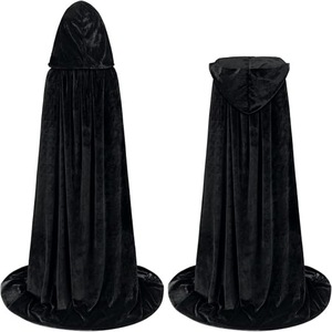 Cape en tissu d'Halloween pour adultes et enfants, style européen et américain, accessoires de déguisement de Diable, Sorcier, Démon, Vampire - Product Image 1