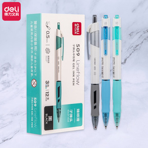 Deli S09 Gel Ink Pen 0.5mm Bullet Tip Black Blue Green Office School Writing Pen - Product Image 1