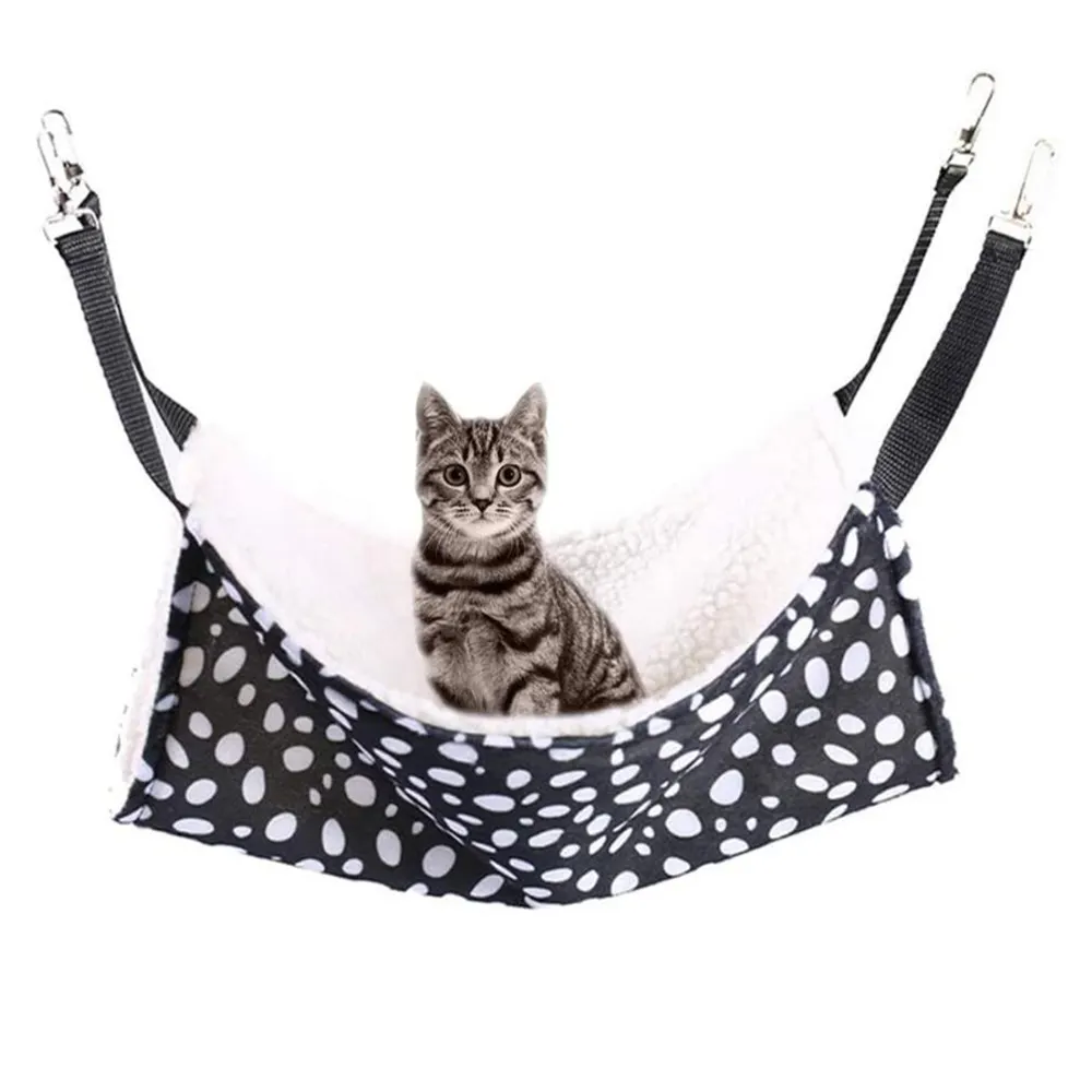 Breathable Double-sided Fleece Warm Cat Sleeping Seat Window Mount Pet Cage Hanging Bed Cat Hammock 3 Sizes