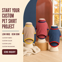 Pull tricoté pour chiot à col montant, en mélange de coton avec bordure contrastante, pour commandes en gros de boutiques, directement de l'usine