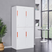 Armoire en métal blanc à prix de gros pour suspendre les vêtements, 4 portes, mobilier de chambre moderne et écologique avec fonctions réglables