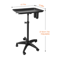 Plateau de Salon avec 2 tasses et 1 chariot utilitaire roulant à boucle métallique sur roues plateau de tatouage à hauteur réglable