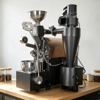Mesin Pemanggang Kopi Wintop 100g-300g Semi Direct Fire Hot Air, Kontrol Aplikasi, Stainless Steel, untuk Rumah Tangga