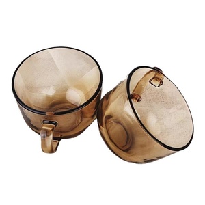 Hochwertige <span class=keywords><strong>Brown</strong></span> <span class=keywords><strong>Glass</strong></span> Frühstücks tasse für Tee Milch Haferflocken Saft-Geschenk Großhandel - Product Image 5