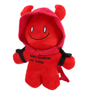 En gros, Peluche Démon à Capuche Rouge Super Douce, Modèle 'Cool Kid' de la Série 'Team Cool Kid Join Today', en Maille, Cadeau pour les Fans d'Halloween