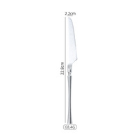Couteau à steak et fourchette-cuillère à dessert rétro en acier inoxydable 304, motif flocon de neige, manche long et fin, style vintage occidental