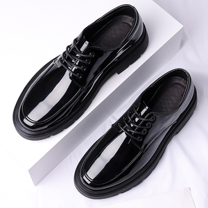 Mocassins décontractés pour hommes grandes tailles 38-48, noirs et marron brillants, à lacets, rehaussants, respirants, pour printemps, été, hiver - Product Image 5