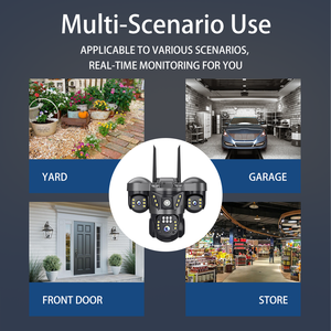 V380 nuevo ajustable <span class=keywords><strong>3</strong></span> lentes y <span class=keywords><strong>3</strong></span> pantallas, negro, 6MP, CCTV, seguridad inalámbrica, SIM, red 4G, PTZ, cámara de triple lente - Product Image 6