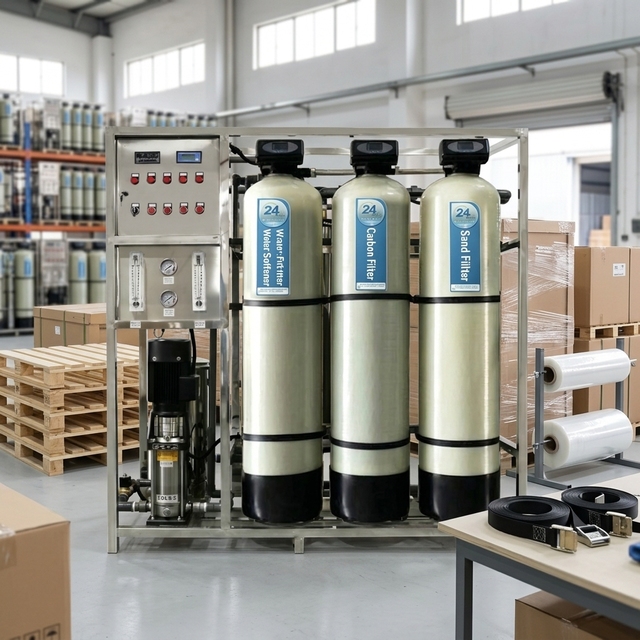 Fiberglass Softening Water Integrated Equipment Pump 500L/Hour Filtration 1 Year for Front End RO Reverse Osmosis System