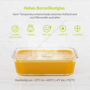 Juego de 24 Recipientes de Vidrio de Borosilicato para Almacenamiento de Alimentos, con Tapa, para Preparación de Comidas, Venta al Por Mayor - Product Image 5