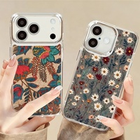 Coque de protection antichoc pour iPhone 17 16 Pro Max avec protection d'appareil photo, motif floral en TPU