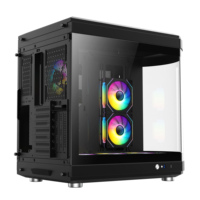 New Fashion Design Micro ATX PC Case Water Cooling Full Tempered Glass Panel Gaming PC Case RGB Fan Computer Cases & Towers