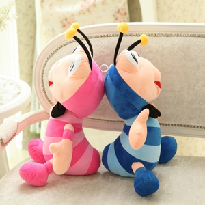 احتضان الأطفال باللون الأزرق الوردي ، لعبة حيوانات كرتونية قطيفة ، لعبة النمل المحشو بالحيوان - Product Image 4