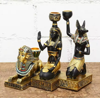Dekorative Hundegott Anubis Sphinx Göttin Geschenke Altägyptische Kerzenhalter Desktop Gold Kerzenständer Figur Kunsthandwerk für Zuhause
