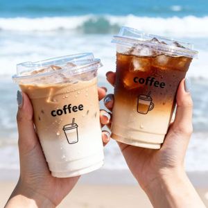 Gobelet en plastique transparent PET 89 mm 300 ml-700 ml avec couvercle pour café, jus, bière, impression personnalisée du logo, faible MOQ - Product Image 4